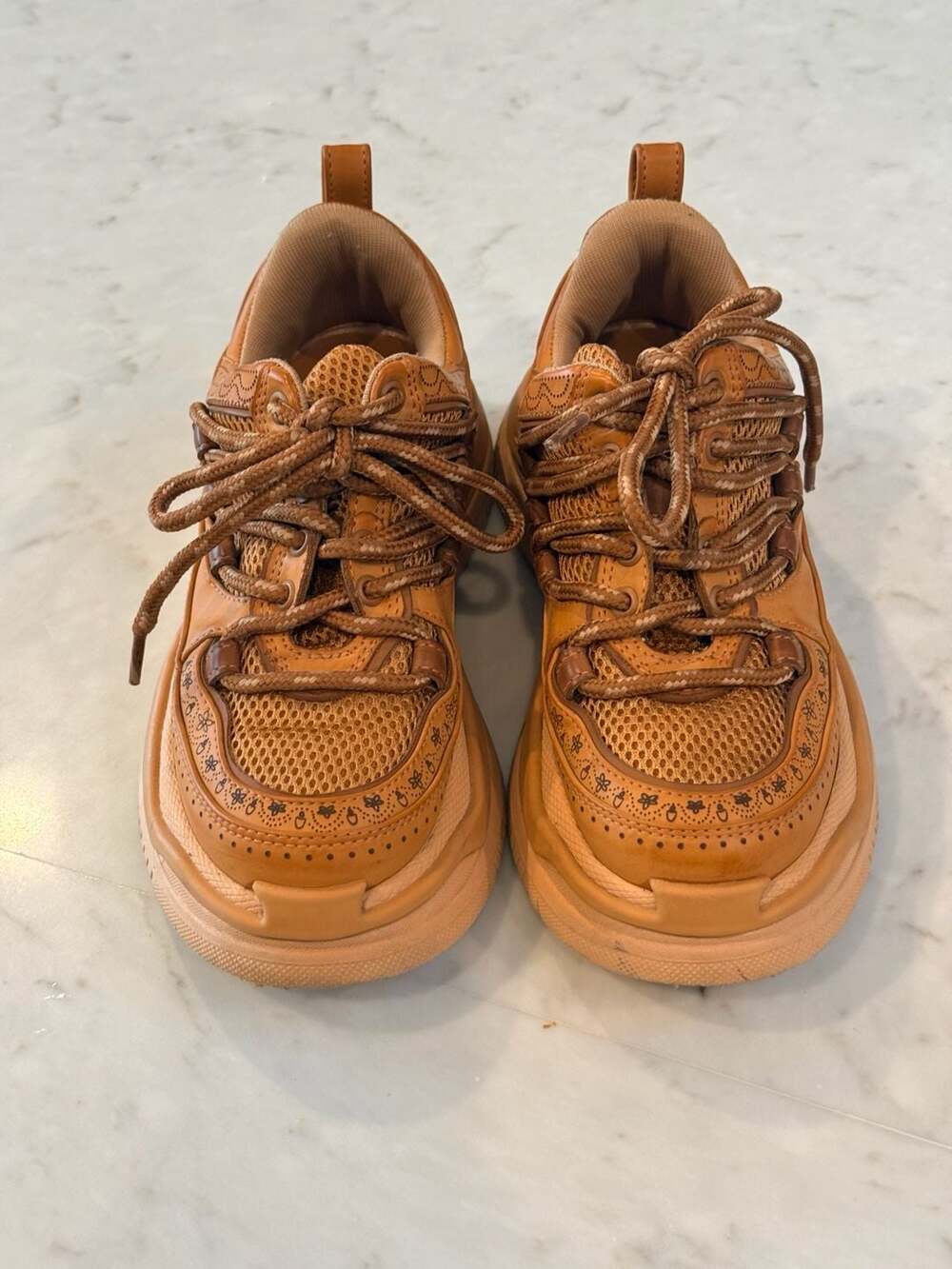 Farm Rio Apólo Platform Sneakers in Tan Size 6 - Picture 3 of 10